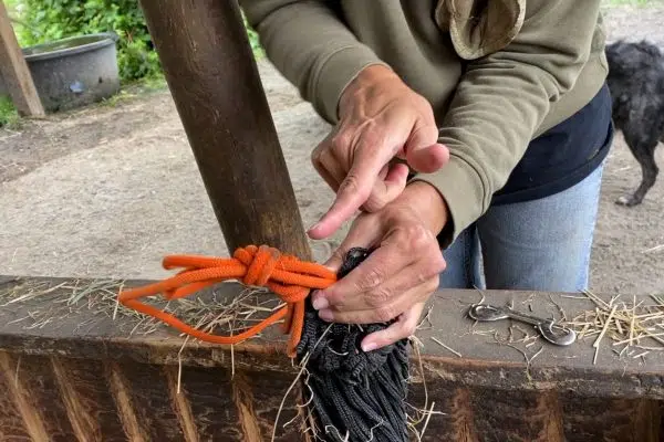 How To Untie a Haynet with a Stuck Knot